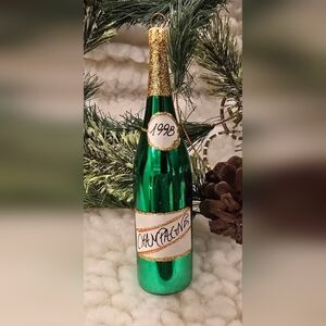 Vintage Christopher Radko 1998 Champagne Bottle Ornament